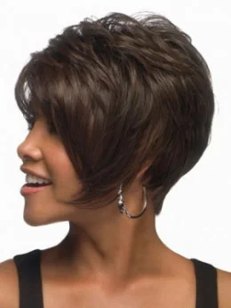 Brown Convenient Layered Straight Short Wigs