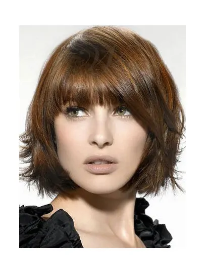 Designed Auburn Straight Chin Length Wigs For Cancer