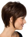 8 inch Straight Brown With Bangs Short Wigs