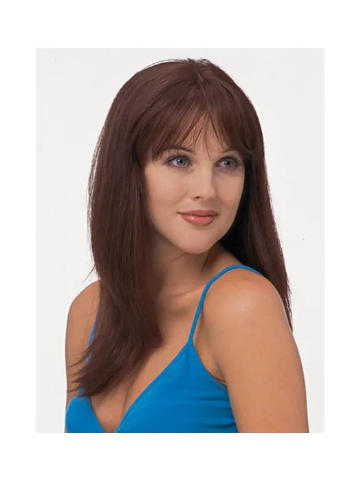 Tempting Remy Human Hair Red Straight Long Wigs
