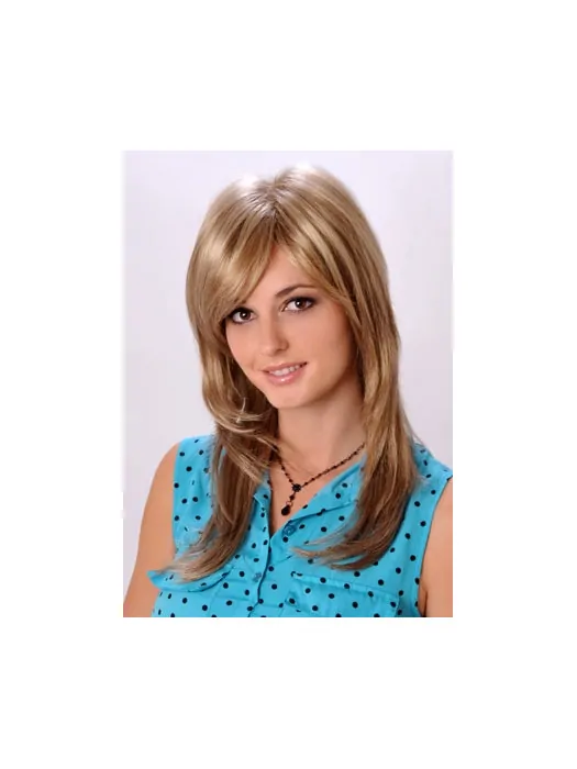Easy Blonde Monofilament Synthetic Long Wigs