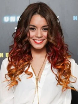 Curly Vanessa Hudgens Brown and Blonde Ombre Synthetic Long Hair Style 