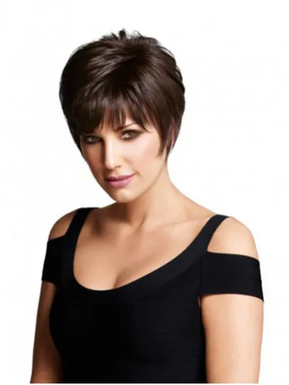 Discount Monofilament Layered Straight Short Wigs