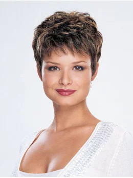 Fashion Monofilament Straight Cropped Synthetic Wigs