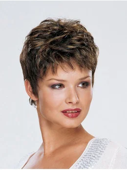 Fashion Monofilament Straight Cropped Synthetic Wigs
