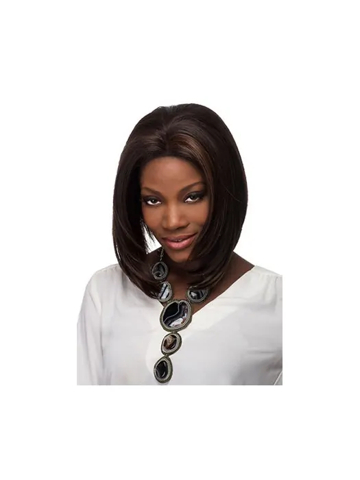 Brown Glamorous Straight Lace Front Medium Wigs