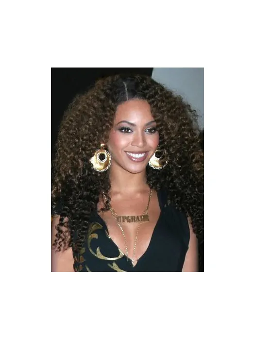 Beyonce Knowles Synthetic Natural and Cool Long Kinky Curly Lace Front Wig 22  inches