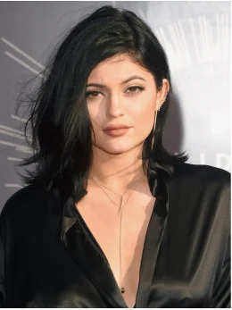 Gorgeous Shoulder Length Wavy Black Layered Kylie Jenner Inspired Wigs