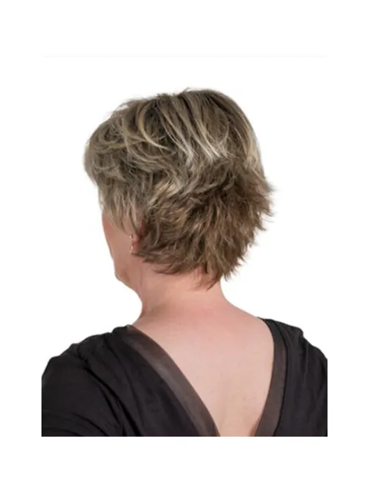 Grey Wavy 8 inch Synthetic Classic Monofilament Wig