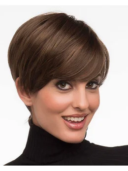 Brown Fashionable Layered Straight Short Wigs