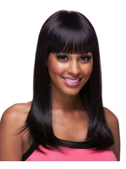 Cool Black Straight Long African American Wigs