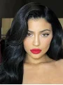 Long Black 16 inch Capless Wavy Synthetic Kylie Jenner Wigs