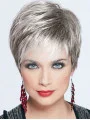Trendy Straight Cropped Synthetic Grey Wigs
