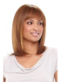 Good Monofilament Straight Shoulder Length African American Wigs