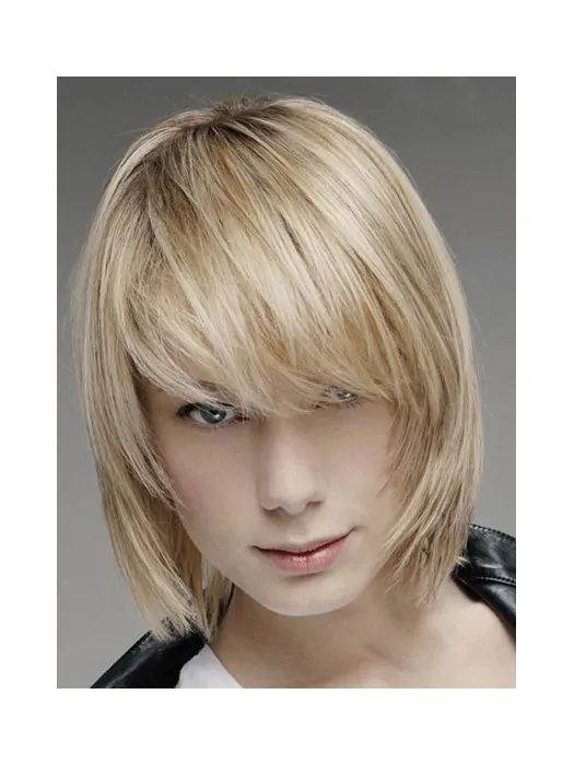 Traditiona Blonde Lace Front Chin Length Men Wigs