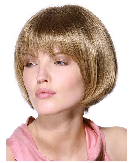 Online Blonde Straight Chin Length Remy Human Lace Wigs