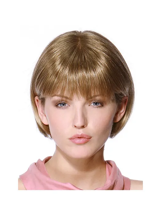 Online Blonde Straight Chin Length Remy Human Lace Wigs