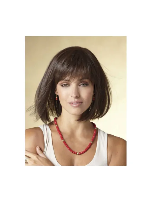 Black Straight Synthetic Pleasing Short Wigs