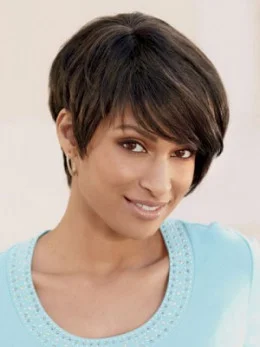 Brown Designed Layered Straight Short Wigs