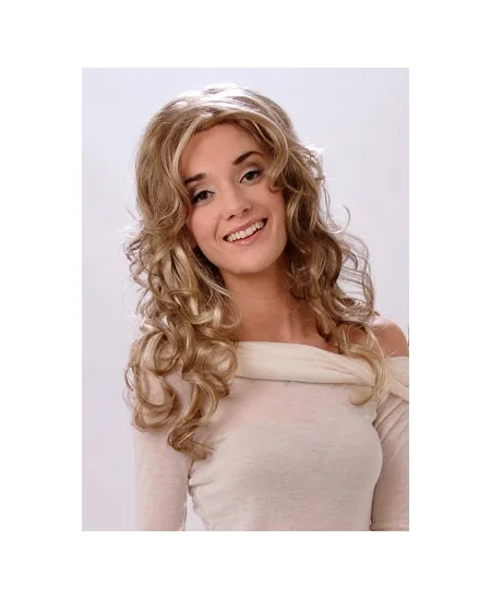 Blonde Wavy Synthetic Mature Long Wigs