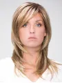14 inch Straight Shoulder Length Blonde Synthetic With Bangs Handmade Wigs