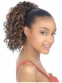 Comfortable Blonde Curly Shoulder Length Human Hair Wigs and Half Wigs
