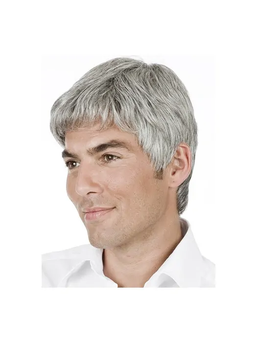 High Quality Straight Hand Tied Short Men Wigs