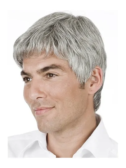 High Quality Straight Hand Tied Short Men Wigs