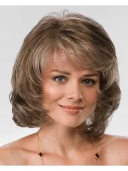 New Brown Wavy Chin Length Synthetic Wigs