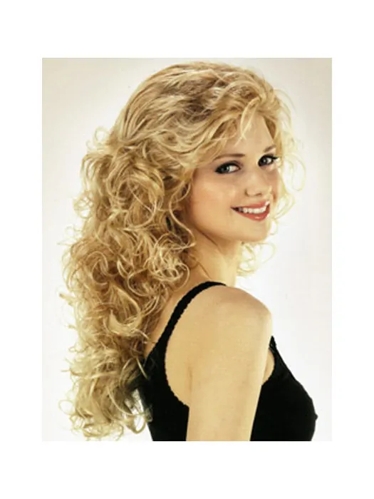 Blonde Curly Synthetic Top Long Wigs