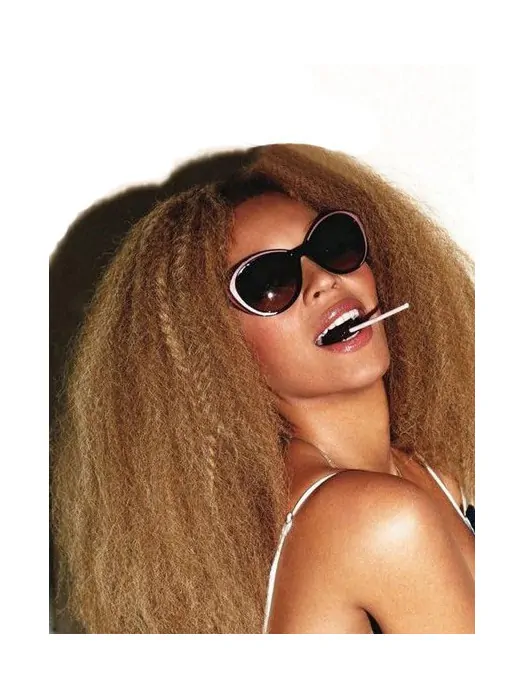 New Beyonce Afro Curl 16  inches Human Hair Lace Wig