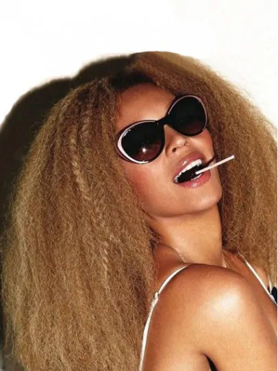 New Beyonce Afro Curl 16  inches Human Hair Lace Wig