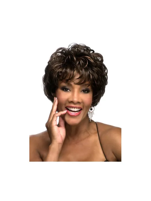 Sassy Brown Curly Cropped African American Wigs