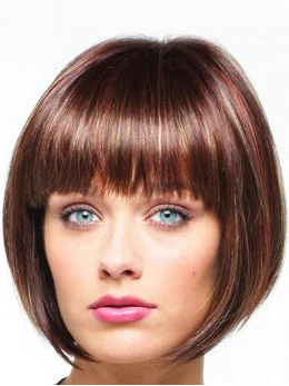 Beautiful Auburn Lace Front Chin Length Celebrity Wigs