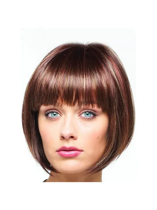 Beautiful Auburn Lace Front Chin Length Celebrity Wigs