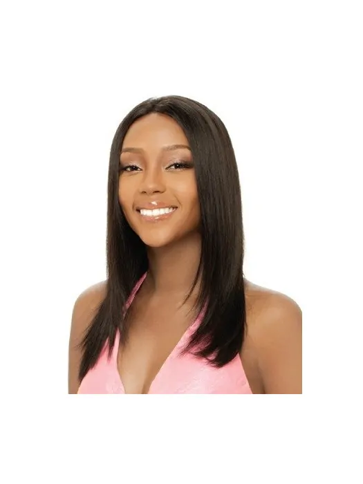 No-fuss Brown Straight Long African American Wigs