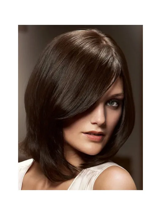 Gentle Lace Front Straight Chin Length Remy Human Lace Wigs