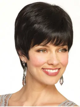 IncLace Frontible Black Straight Cropped Petite Wigs