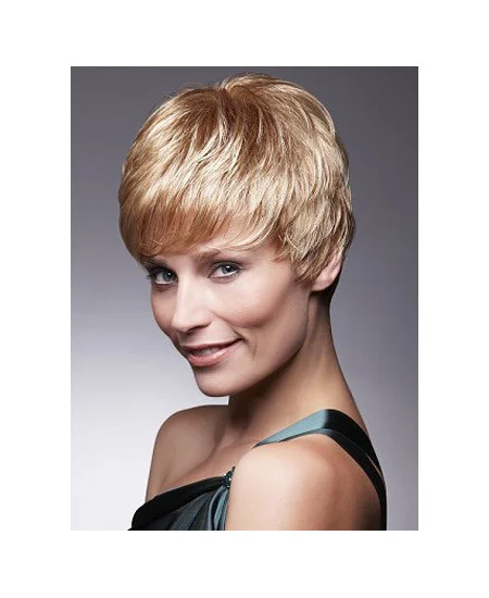 Trendy Blonde Straight Cropped Petite Wigs