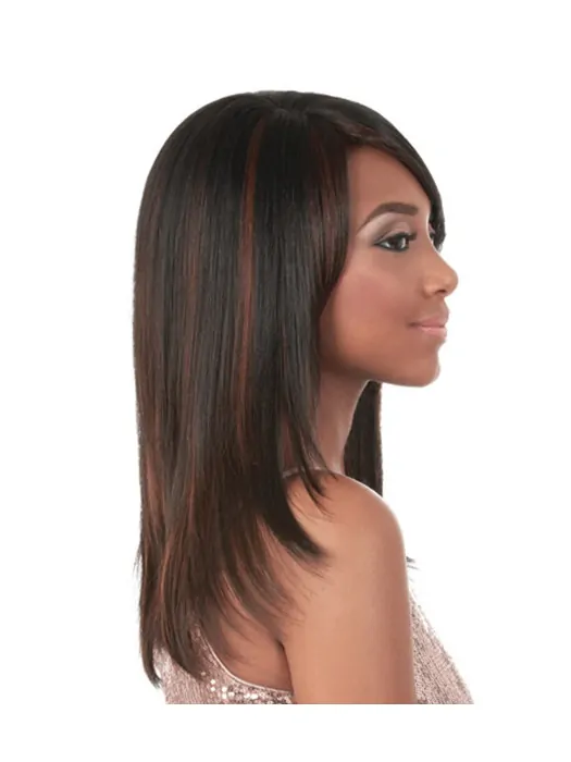 Affordable Brown Straight Long African American Wigs