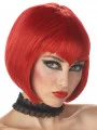 10  inches Straight Bobs Cute Lace Front Synthetic Red Wigs