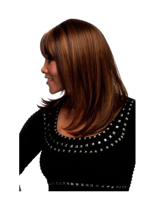 Great Auburn Straight Shoulder Length African American Wigs