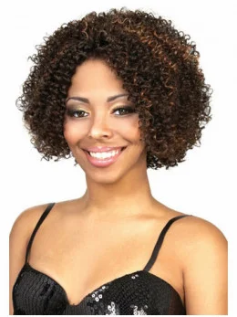 Noble Short Kinky Brown No Bang African American Lace Wigs for Women 10  inch