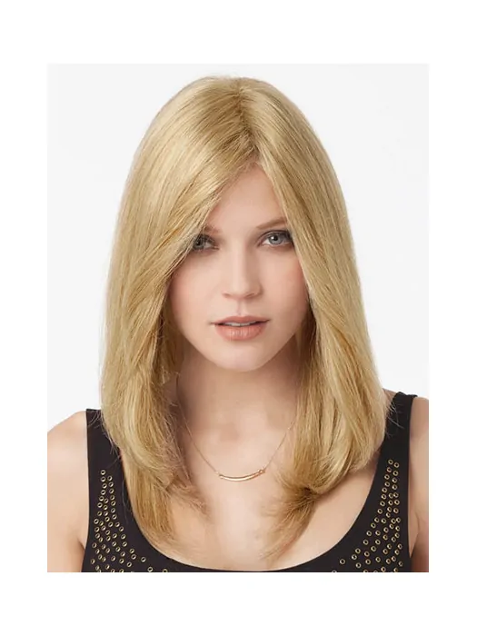 Cool Blonde Straight Long Human Hair Lace Front Wigs