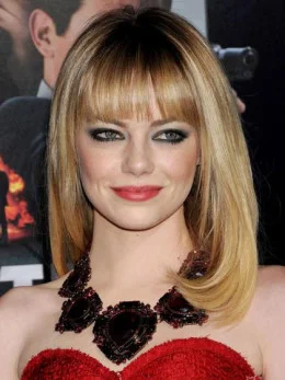 Traditiona Blonde Straight Shoulder Length Celebrity Wigs