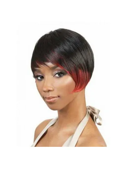 Black Straight Synthetic Tempting Short Wigs