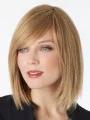 Mature Blonde Lace Front Shoulder Length Remy Human Lace Wigs