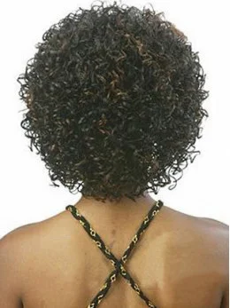 African American Classic Short Kinky Curly Lace Front Human Wigs