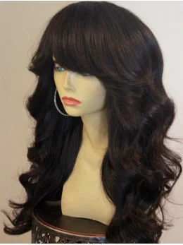 Cheap Lace Front Wavy Long African American Wigs