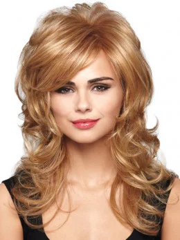 Blonde Curly Synthetic Soft Long Wigs